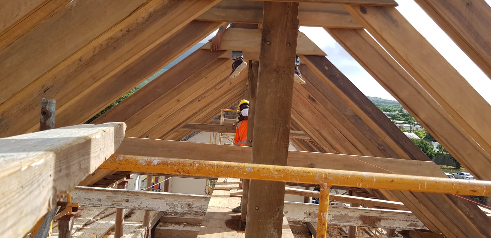 Charlestown Methodist Church. Roof Structure Construction